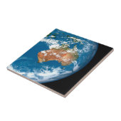 De planeet Aarde toont wolken boven Australië. Tegeltje (Zijkant)