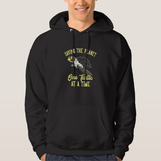 De planeet één schildpad per keer redden hoodie (Voorkant)