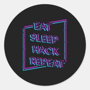 De planeet hacken ronde sticker
