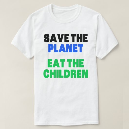 De planeet opeten met de kinderen die de T-shirt k (Design voorkant)