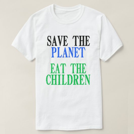 De planeet opeten met het kindercadeau t-shirt (Design voorkant)