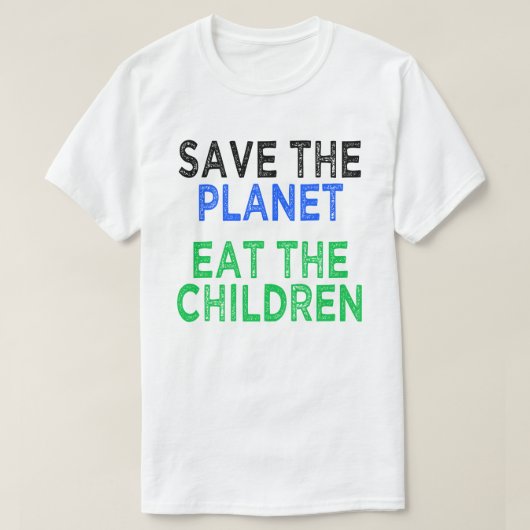 De planeet opeten met het kindercadeau t-shirt (Design voorkant)