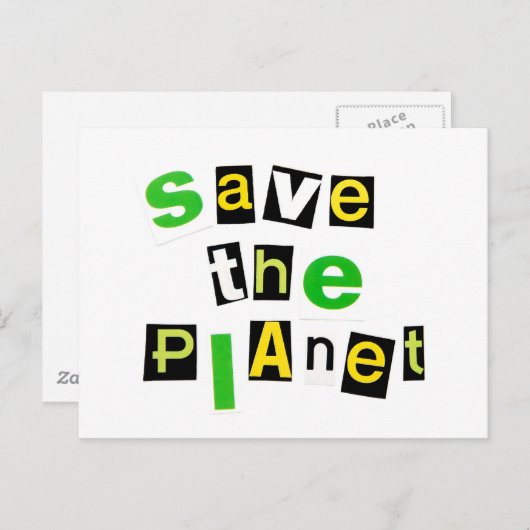 De planeet opslaan briefkaart (Voorkant / Achterkant)