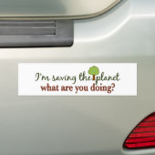 De planeet opslaan bumpersticker (Op auto)