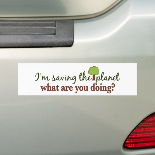 De planeet opslaan bumpersticker (Op auto)