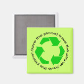 De planeet opslaan | Recycling Awareness Magnet (Voorkant / Achterkant)
