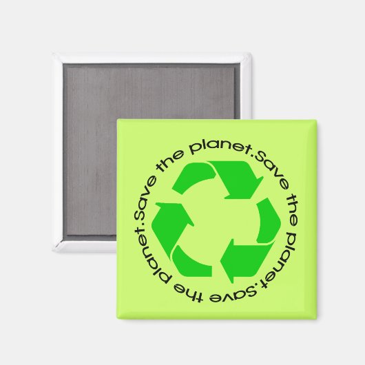 De planeet opslaan | Recycling Awareness Magnet (Voorkant / Achterkant)