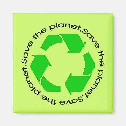 De planeet opslaan | Recycling Awareness Magnet (Voorkant)