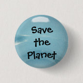 De planeet opslaan ronde button 3,2 cm (Voorkant)