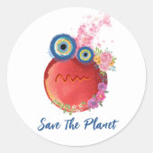 De planeet opslaan ronde sticker (Voorkant)