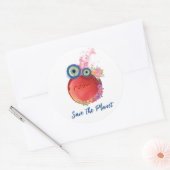 De planeet opslaan ronde sticker (Envelop)