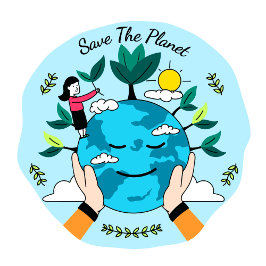 De planeet opslaan ronde sticker
