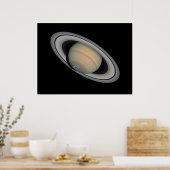 De planeet Saturn met Auroras Poster (Keuken)