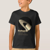 De planeet Saturnus met kinder ringen en feiten T-shirt (Voorkant)
