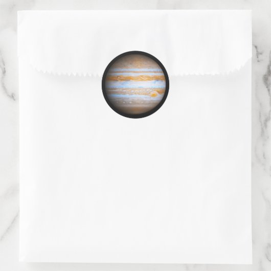 De Planet Jupiter Ronde Sticker (Tas)