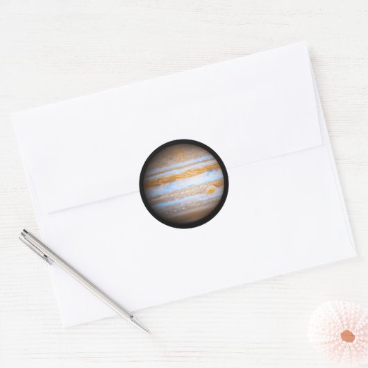 De Planet Jupiter Ronde Sticker (Envelop)