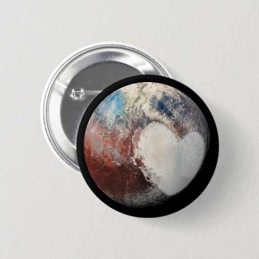De Planet Pluto Ronde Button 5,7 Cm (Voorkant /achterkant)