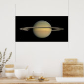 De Planet Saturn tijdens de Equinox Poster (Keuken)