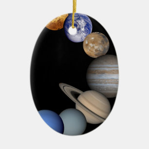 De planeten van het zonnestelsel. keramisch ornament