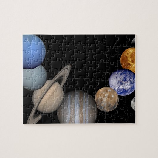 De planeten van het zonnestelsel. legpuzzel (Horizontaal)