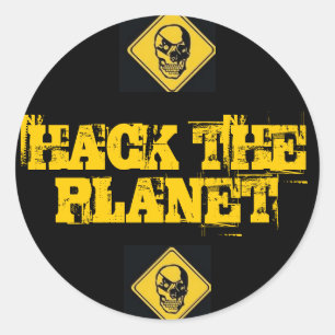 De planetstickers hacken ronde sticker