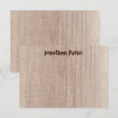 De plank van het hout kijkt elegante vervormde tek notitiekaartje (Voorkant / Achterkant)