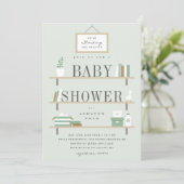 De planken vullen baby shower kaart (Staand voorkant)