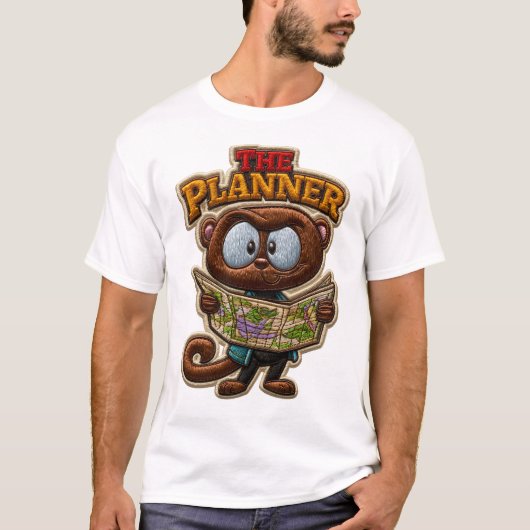 De Planner Geborduurde Patch Stijl Ontdekkingsreiz T-shirt (Voorkant)