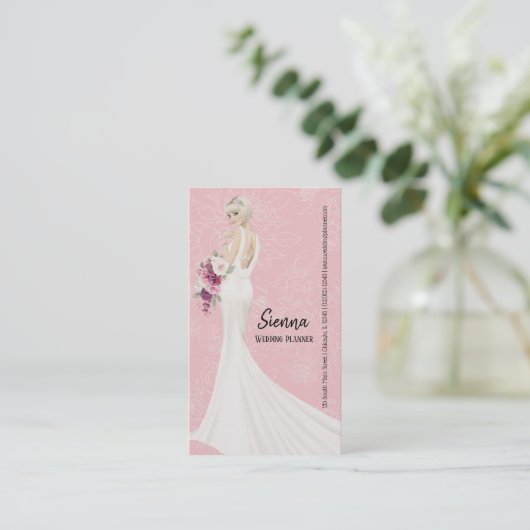 De Planner van de bruiloft kiest achtergrondkleur Visitekaartje (Staand voorkant)