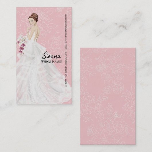 De Planner van de bruiloft kiest achtergrondkleur Visitekaartje (Voorkant / Achterkant)