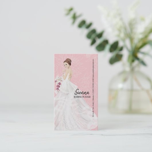 De Planner van de bruiloft kiest achtergrondkleur Visitekaartje (Staand voorkant)