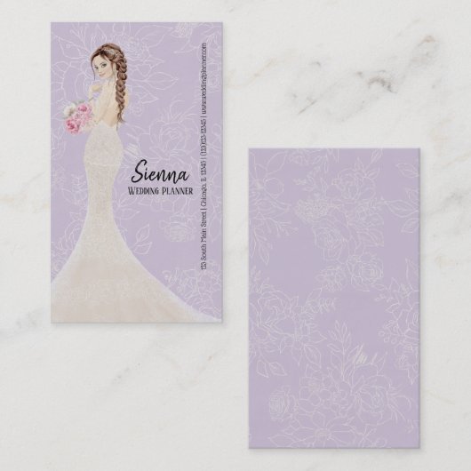 De Planner van de bruiloft kiest achtergrondkleur Visitekaartje (Voorkant / Achterkant)