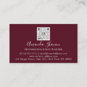 De Planner van de gebeurtenis drijft Roos QR Code  Visitekaartje (Achterkant)