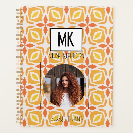 De Planner van de naam met Foto op het Oranje Patr (Voorkant)