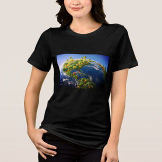 De plantaardige aarde op een T-shirt met korte mou