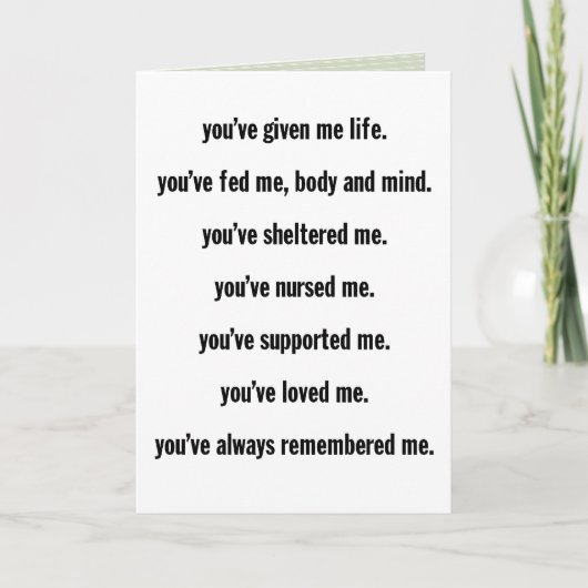 "De planten?" Moederdagkaart Kaart (Voorkant)