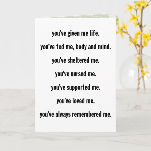 "De planten?" Moederdagkaart Kaart (Gele Bloem)