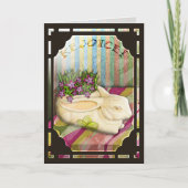 De Planter van de paashaas in het Venster van de Feestdagen Kaart (Voorkant)
