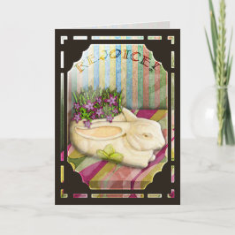 De Planter van de paashaas in het Venster van de Feestdagen Kaart