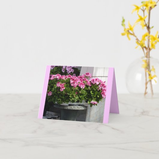 De Planter van geraniums Kaart (Gele Bloem)