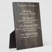De Plaque van het Menu van de Drink van het "Hout  Fotoplaat (Zijkant)