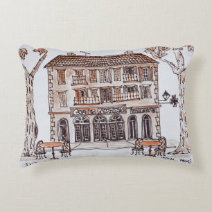 de plataanbomen, Place Paoli, L'Ile Rousse, Cors Decoratief Kussen