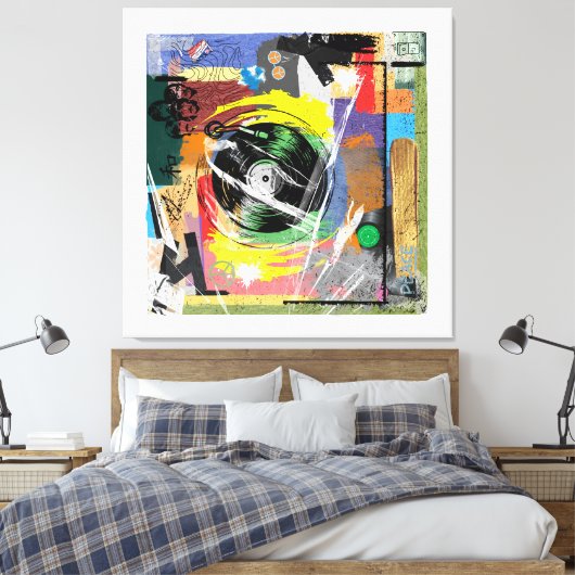 De platenspeler van de Ole Canvas Afdruk (Insitu (Slaapkamer))