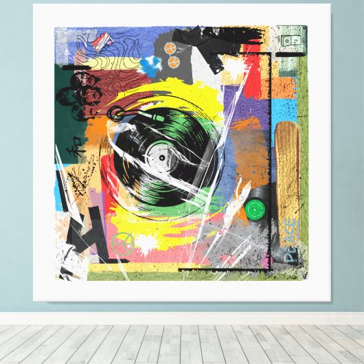 De platenspeler van de Ole Canvas Afdruk (Insitu (Houten vloer))