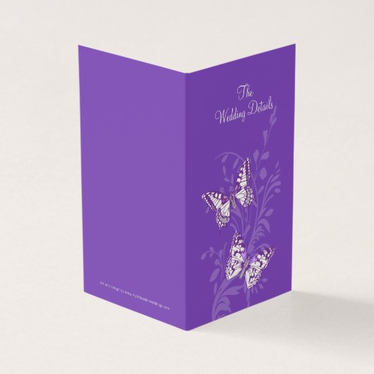 De plattegrond van de paarse bruiloft kaart (Buitenkant)