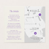 De plattegrond van de paarse bruiloft kaart (Binnenkant ongevouwen)