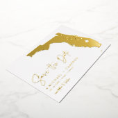 De Plattegrond van Florida Minimalistisch Manuscri Folie Uitnodiging (Gedraaid)