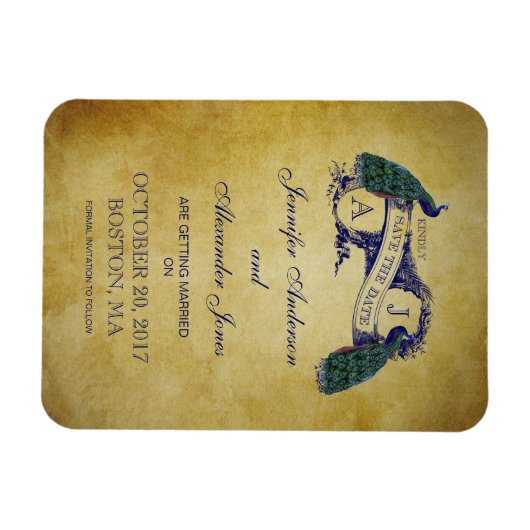 De Plattelander van de pauw bewaart de Datum Magneet (Horizontaal)