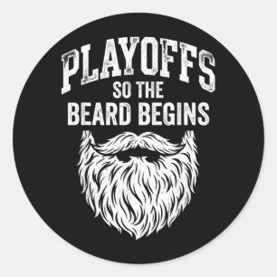 De Play-offs De Baard Begint Ijshockeyliefhebber Ronde Sticker