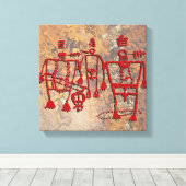 De plechtige Rotstekening van Dansers Canvas Afdruk (Insitu (Houten vloer))